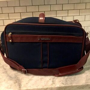 Vintage Samsonite Silhouette Bag Luggage Blue Burgundy Carry On 80s Travel